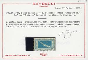 1930 - 7,70 lire Crociera Balbo, ... 