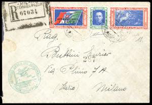 1933 - 5,25 + 19,75 lire Trittico I-LEON ... 