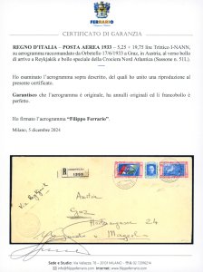 1933 - 5,25 + 19,75 lire Trittico ... 