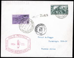 1934 - 10 lire Volo Roma-Buenos Aires, 2,75 ... 