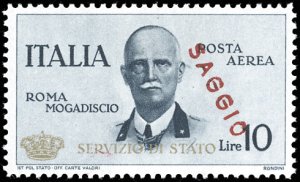 1934 - 10 lire Coroncina, soprastampa SAGGIO ... 