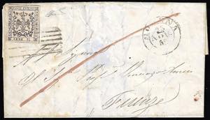 1852 - 25 cent. camoscio chiaro, senza punto ... 