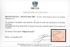 1869 - 10 cent. bruno arancio (2), ... 