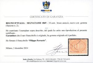 1869 - 10 cent. bruno arancio (2), ... 