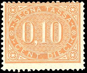 1869 - 10 cent. bruno arancio (2), nuovo, ... 