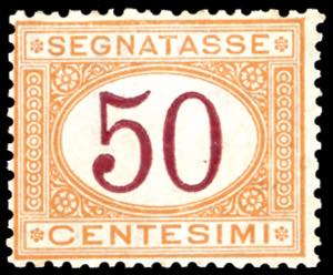 1870 - 50 cent. ocra e carminio (9), buona ... 