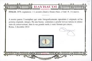 1870 - 1 lira azzurro chiaro e ... 