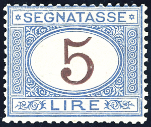 1874 - 5 lire azzurro e bruno (13), buona ... 