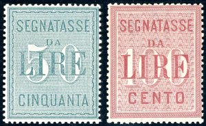 1884 - 50 e 100 lire (15/16), gomma ... 