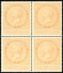 1874 - 10 cent. ocra arancio (1), ottima ... 