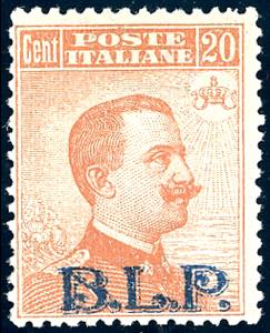 1923/24 - 20 cent., soprastampa azzurra BLP ... 