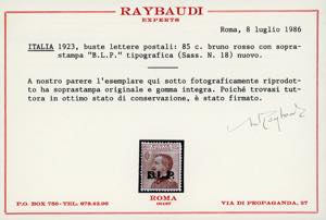 1923 - Soprastampati BLP del III ... 