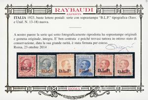 1921 - Soprastampati BLP, III ... 