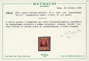 1921 - Soprastampati BLP, III ... 