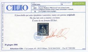 1851 - 6 crazie grigio scuro su ... 