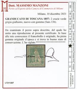 1857 - 2 crazie verde grigio ... 