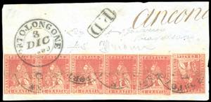 1859 - 1 crazia carminio, II emissione (12), ... 