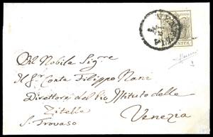 1850 - 10 cent. nero, carta a mano (2), ... 
