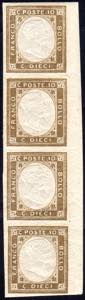 1861 - 10 cent. terra dombra, non emesso, ... 