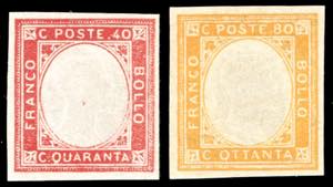 1861 - 40 cent. e 80 cent. non emessi (4,5), ... 