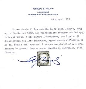 1862 - 10 cent. bistro giallastro ... 