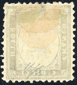 1862 - 10 cent. bruno grigiastro, ... 