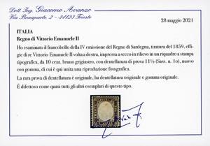 1862 - 10 cent. bruno grigiastro, ... 