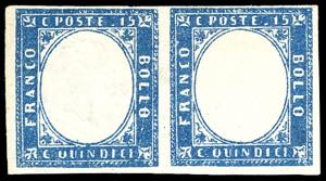 1863 - 15 cent. azzurro tipo Sardegna, ... 