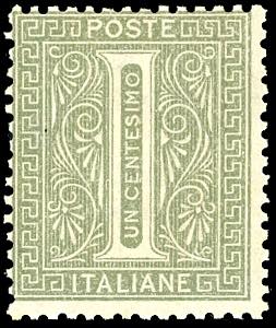 1863 - 1 cent. De La Rue, tiratura di Londra ... 