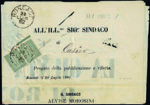 1882 - 1 cent. De La Rue, tiratura ... 
