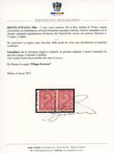 1866 - 2 cent. De La Rue, tiratura ... 