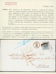 1869 - 20 cent. azzurro, tiratura ... 