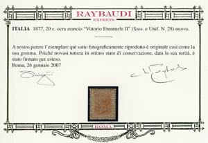 1877 - 20 cent. ocra arancio (28), ... 