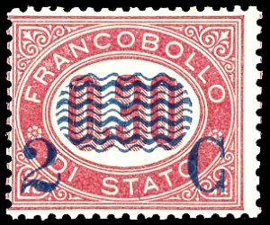 1878 - 2 cent. su 0,30 lire Servizio ... 