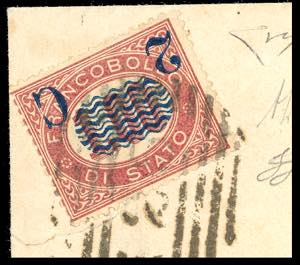 1880 - 2 cent. su 1 lira  Servizio ... 