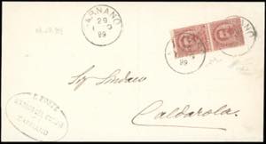 1899 - 10 cent. Umberto I, coppia verticale ... 