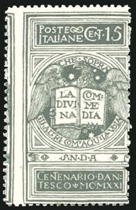 1921 - 15 cent. grigio Dante, non emesso ... 