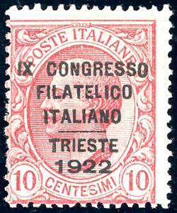 1922 - 10 cent. Congresso Filatelico (123), ... 