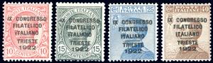 1922 - Congresso Filatelico, soprastampati, ... 