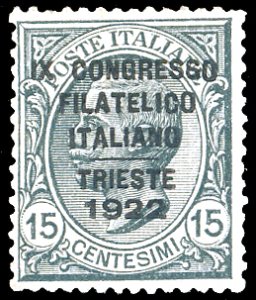 1922 - 15 cent. Congresso Filatelico (124), ... 