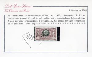 1923 - 5 lire Manzoni (156), ... 