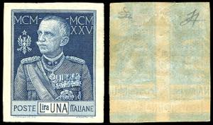 1925 - 1 lira Giubileo, non dentellato, al ... 