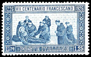 1926 - 1,25 lire San Francesco, dent. 13 1/2 ... 