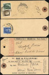 1930 - Due talloncini di saggi gratuiti di ... 