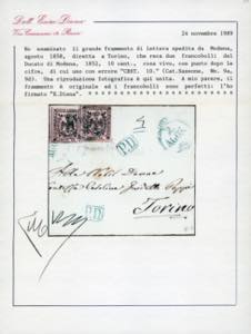 1858 - 10 cent. rosa vivo, punto ... 