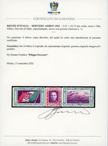 1933 - 5,25 + 44,75 lire trittico ... 