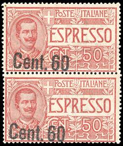 1922 - 60 cent. su 50 cent. (6), soprastampa ... 