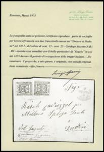 1859 - 15 cent. giallo, 25 cent. ... 