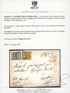 1859 - 15 cent. giallo, 25 cent. ... 