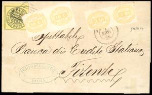1866 - 10 cent. giallo (1), due coppie ... 